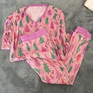 Little Sleepies Pink Trees Pajama Set